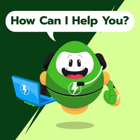 Electric Chatbot Mascot, Customer Service Robot Stock Illustration Vectorのイラスト素材