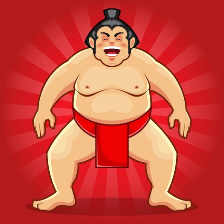 Funny Sumo Laughing Japanese Warrior Stock Illustration Vectorのイラスト素材