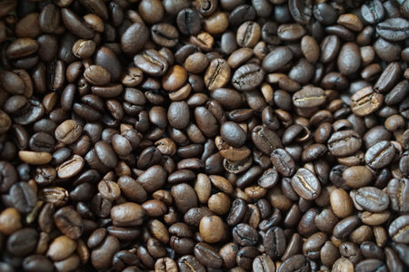 Coffee beans background. Coffee beans texture. Coffee beans background