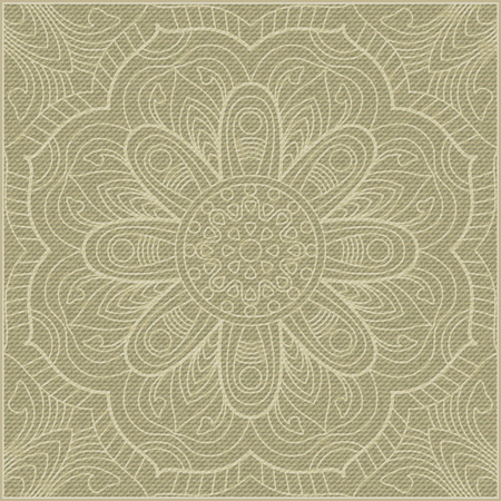Ornamental square floral pattern on fabricのイラスト素材