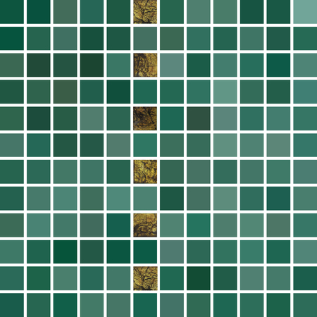 Vector abstract background. Tiled green mosaic.のイラスト素材