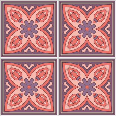 Beautiful seamless ornamental tile background vector illustration.のイラスト素材