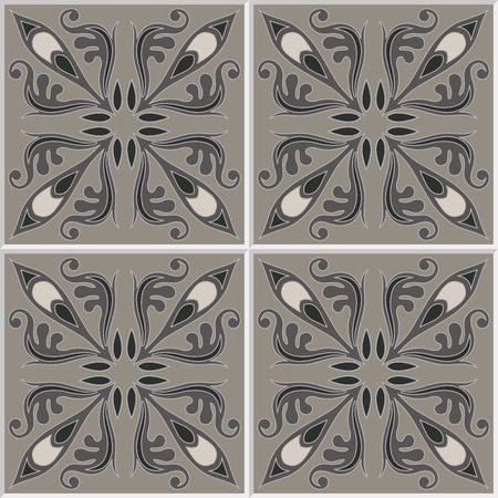 Tiles seamless pattern. Vintage background - Victorian ceramic tile in vector.のイラスト素材
