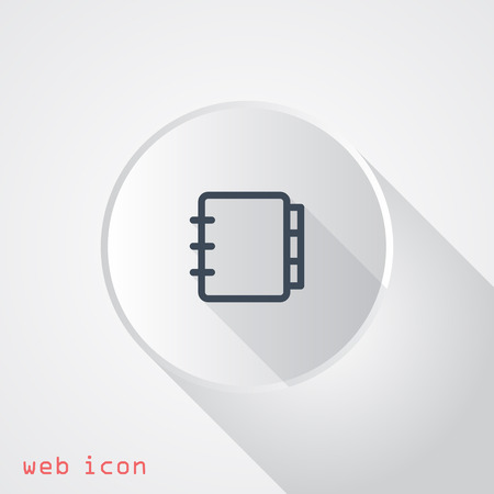 Notebook vector web icon with shadowのイラスト素材