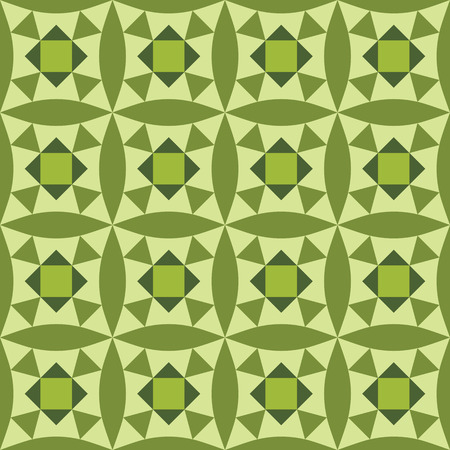 Seamless wallpaper with geometric and floral pattern green.のイラスト素材