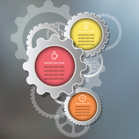 abstract infographic elements. Meta ball  infographics. Gears elements.のイラスト素材