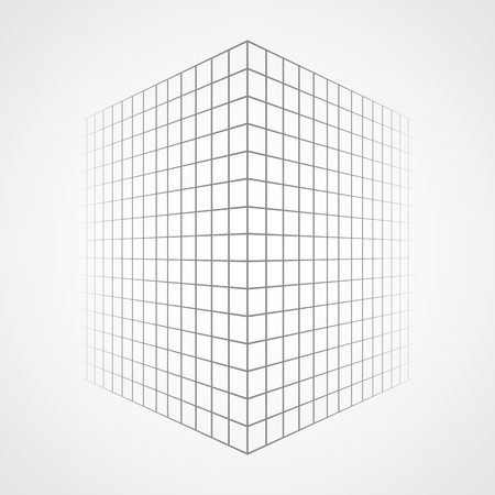 Fading and vanishing grid, mesh 3d abstract background.のイラスト素材