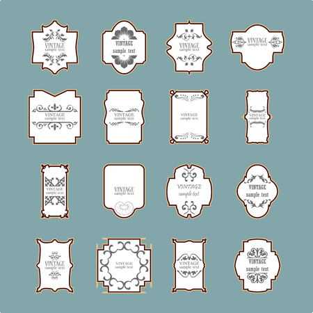 Vintage frame set. Calligraphic design elementsのイラスト素材