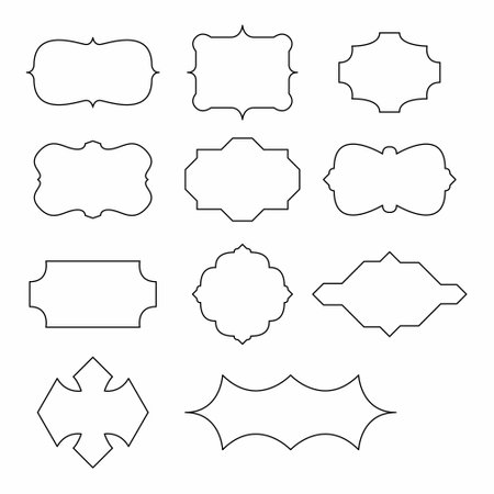 Vintage Frames Set - Vintage frames vector clipart bundle.のイラスト素材