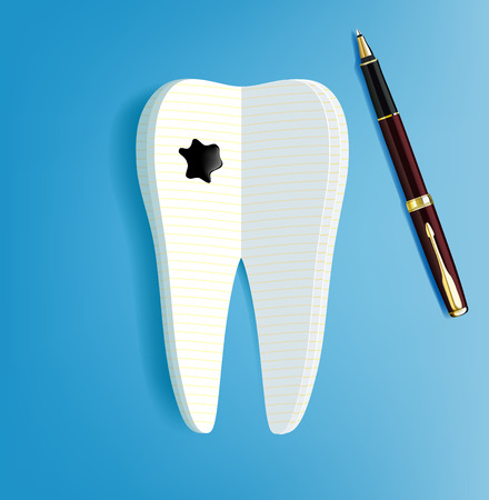 Vector tooth in the form of a notebookのイラスト素材