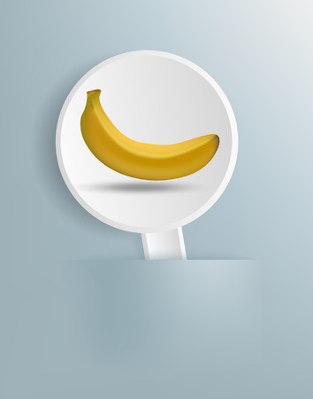 Vector Figure ripe banana on a white plateのイラスト素材