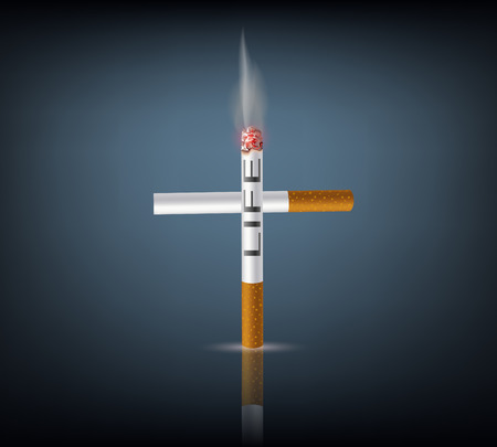Vector cross from cigarette on a dark backgroundのイラスト素材