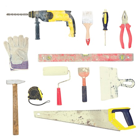 soiled set of tools for building