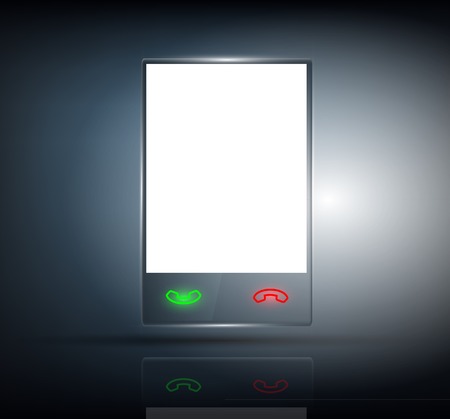 phone with a transparent body on a dark backgroundのイラスト素材