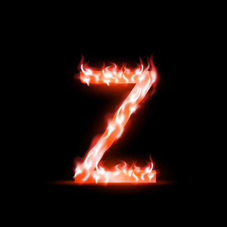 vector letter with red fireのイラスト素材