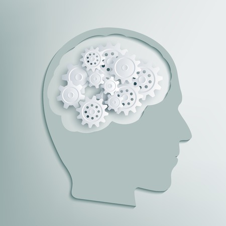 human head with gears insideのイラスト素材