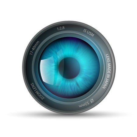 eye inside the camera lensのイラスト素材