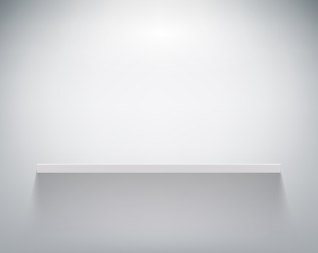 empty shelf on white wallのイラスト素材
