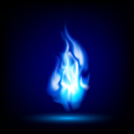 blue flame on a black backgroundのイラスト素材