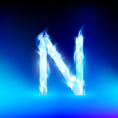 vector letter with blue fireのイラスト素材