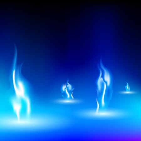 blue flame on a black backgroundのイラスト素材