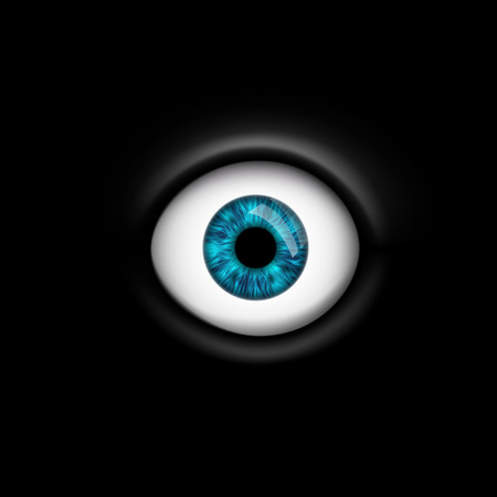 human eye isolated on black backgroundのイラスト素材
