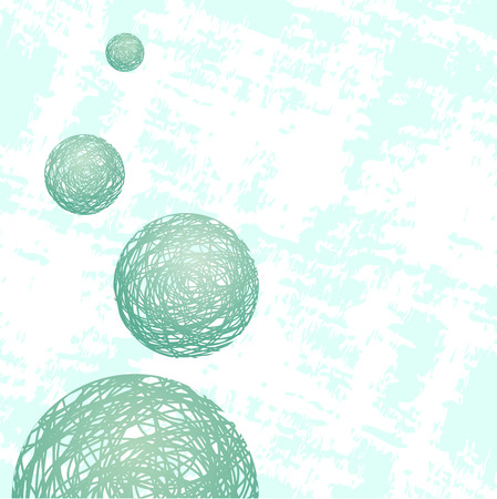 abstract circles consisting of green spiralsのイラスト素材
