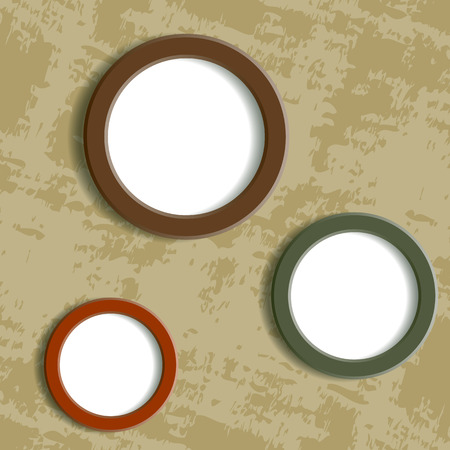 three round frame on grungy backgroundのイラスト素材