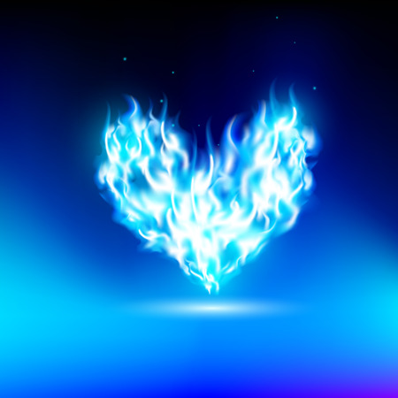 human heart with a blue lightのイラスト素材