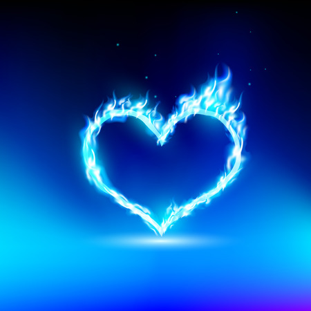 human heart with a blue lightのイラスト素材