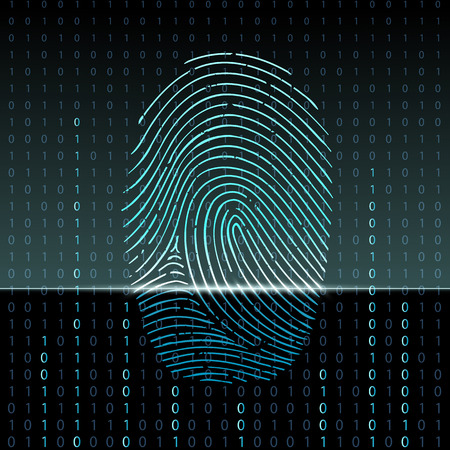 fingerprint scanのイラスト素材