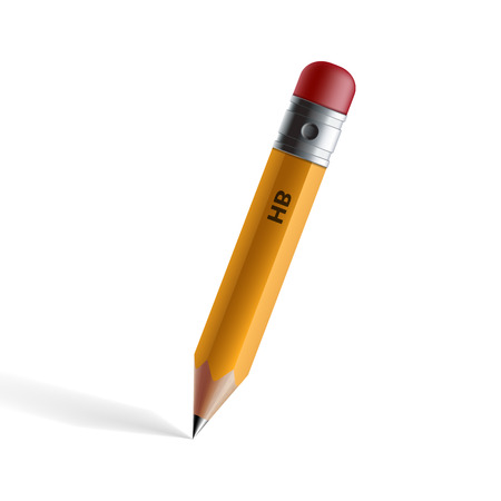 wooden pencil with eraser isolated on white backgroundのイラスト素材