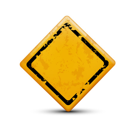metal warning sign isolated on white backgroundのイラスト素材