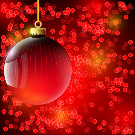 Christmas background with red ballのイラスト素材