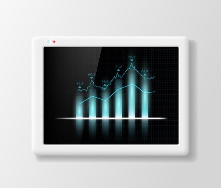 growth chart on Tablet Screenのイラスト素材