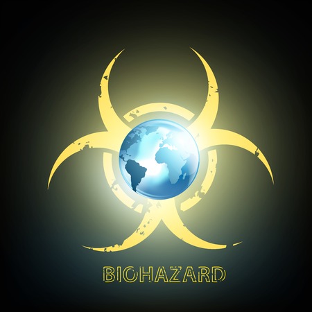 biohazard symbol and planet earthのイラスト素材