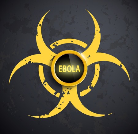 biohazard symbol with a button on the wallのイラスト素材