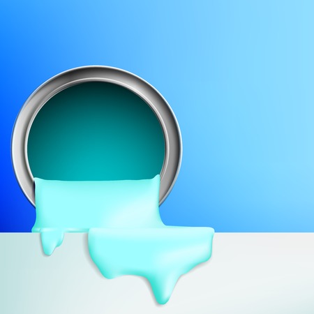 paint flows from the bucketのイラスト素材