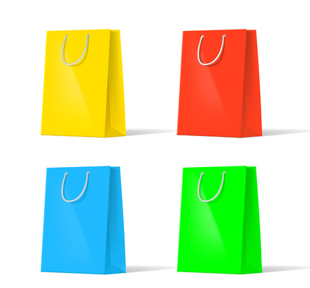 set of multi-colored bagsのイラスト素材