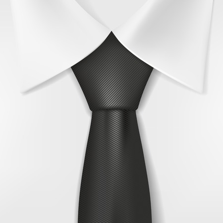 white shirt and black tieのイラスト素材