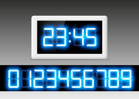 digital clock with a set of numbersのイラスト素材