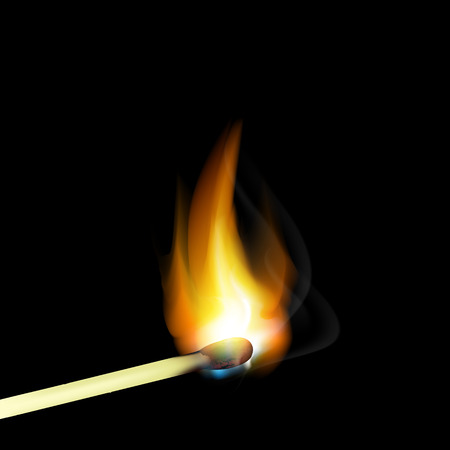 realistic burning matchのイラスト素材