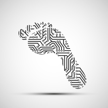 Vector icon footprint as a chipのイラスト素材