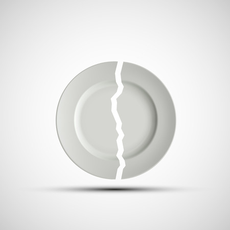Vector image of a broken white plateのイラスト素材