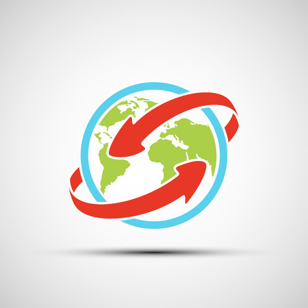 Vector arrows around planet earthのイラスト素材