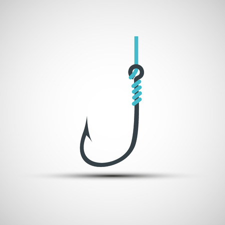 Vector icons fishing hook and lineのイラスト素材