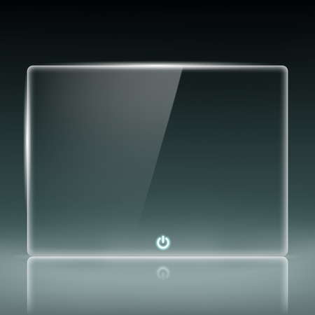 Transparent glass screen with a buttonのイラスト素材