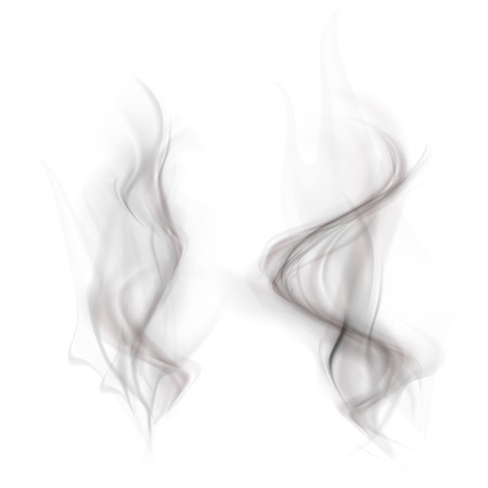 vector set of black smoke isolated on a white backgroundのイラスト素材