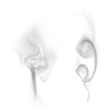Black smoke isolated on white backgroundのイラスト素材