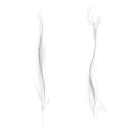 vector set of black smoke isolated on a white backgroundのイラスト素材